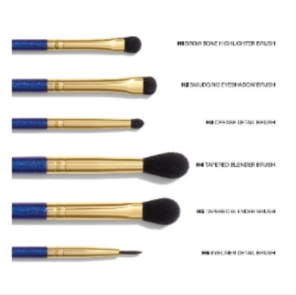 Morphe 'The More The Merrier' 6 Piece Eye Brush Set and Dry Brush Cleaner NWT - Picture 3 of 3